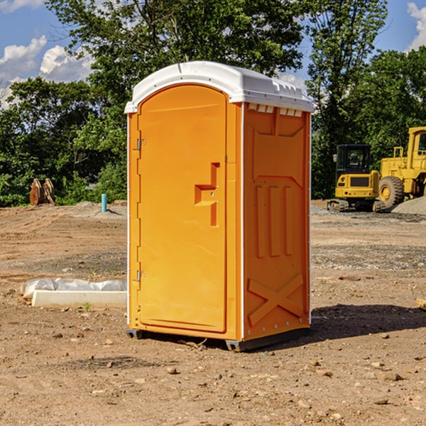 can i customize the exterior of the portable toilets with my event logo or branding in New Liberty IA